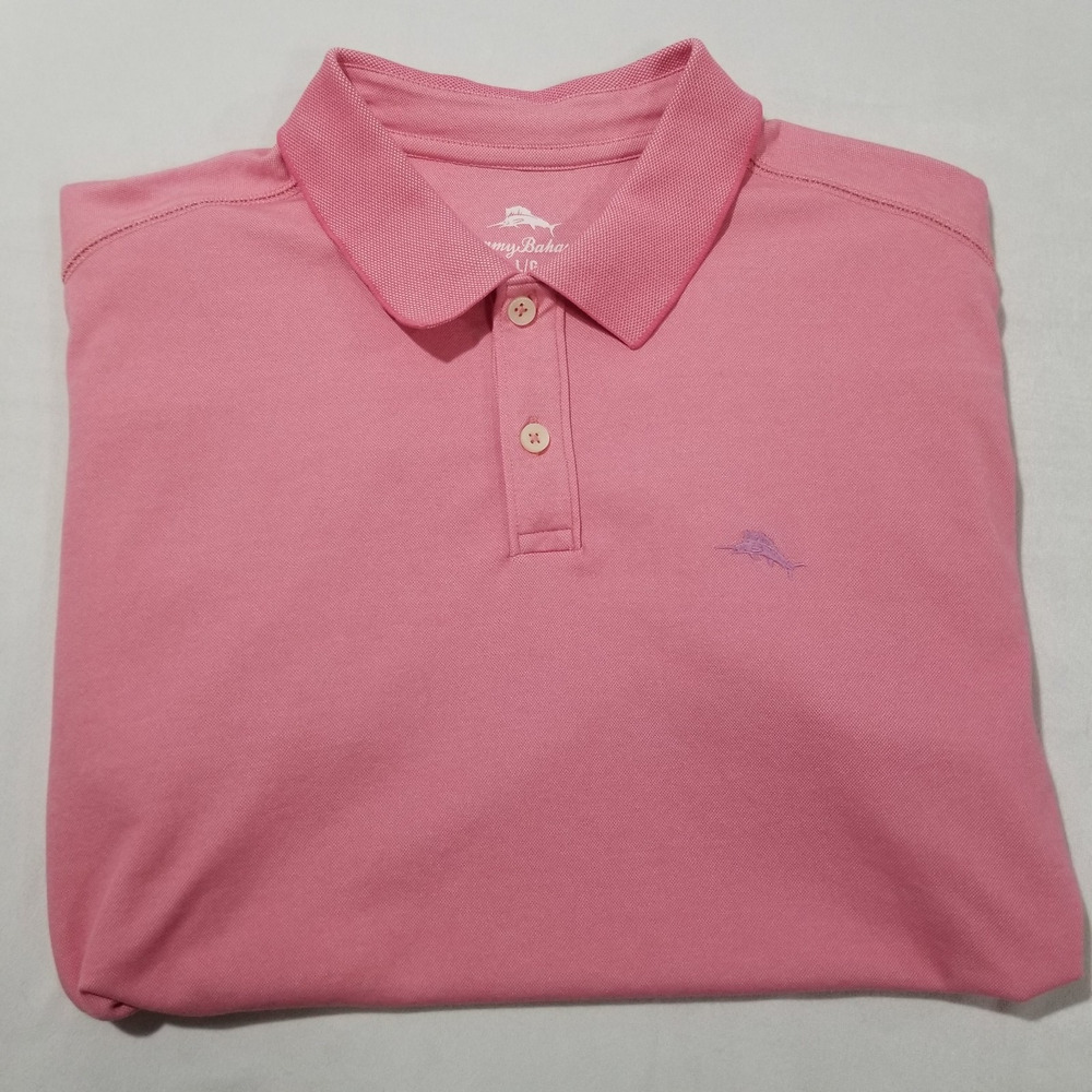 Tommy Bahama Polo Mens Large Golf Shirt Short Sleeve ST226363TX Pink Confetti - Picture 2 of 11